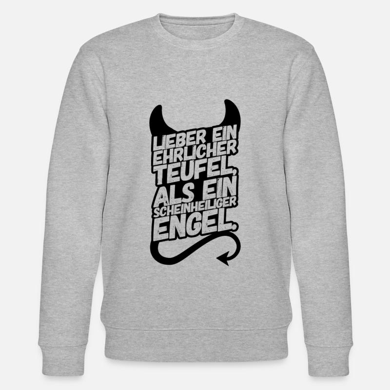 Teufel Spruch - Stanley/Stella Unisex Bio-Sweatshirt CHANGER - Grau meliert