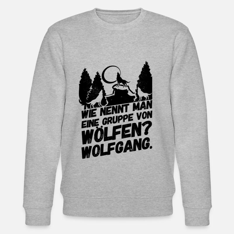 Wolf Wölfe Wolfgang Sprüche - Stanley/Stella Unisex Bio-Sweatshirt CHANGER  - Grau meliert