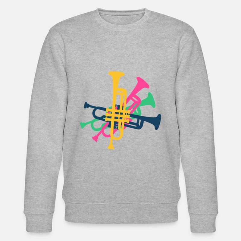Trompete Trompeten Trompeter Bunt - Stanley/Stella Unisex Bio-Sweatshirt CHANGER  - Grau meliert