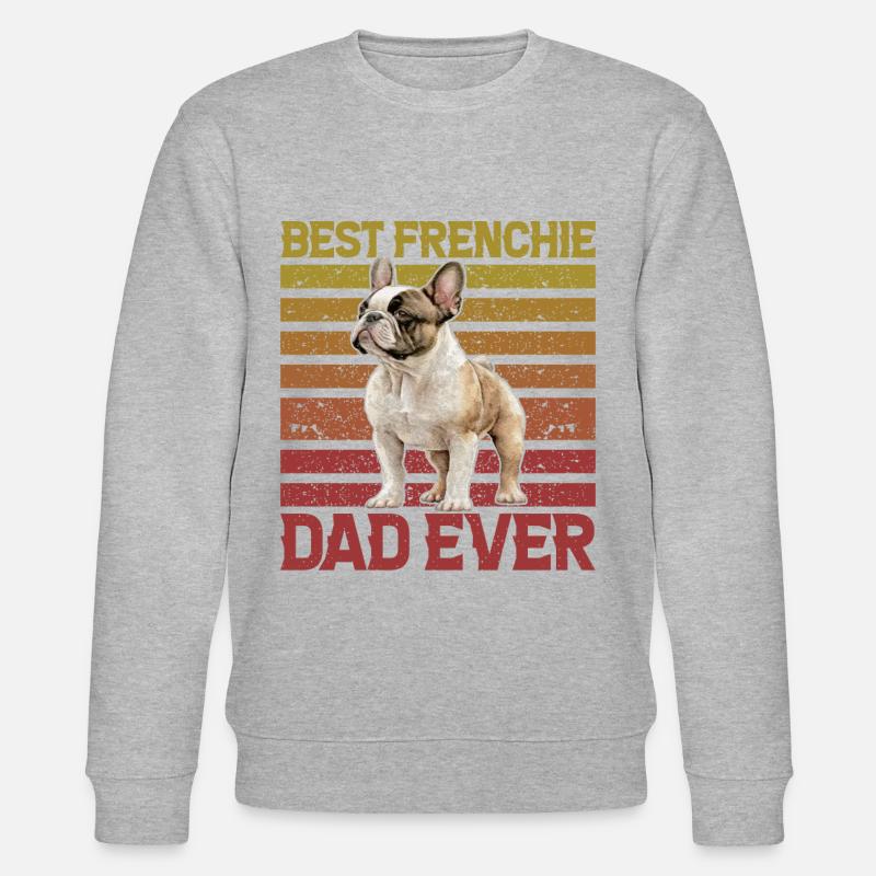 Best Frenchie Dad Ever - Stanley/Stella Unisex Bio-Sweatshirt CHANGER - Grau meliert