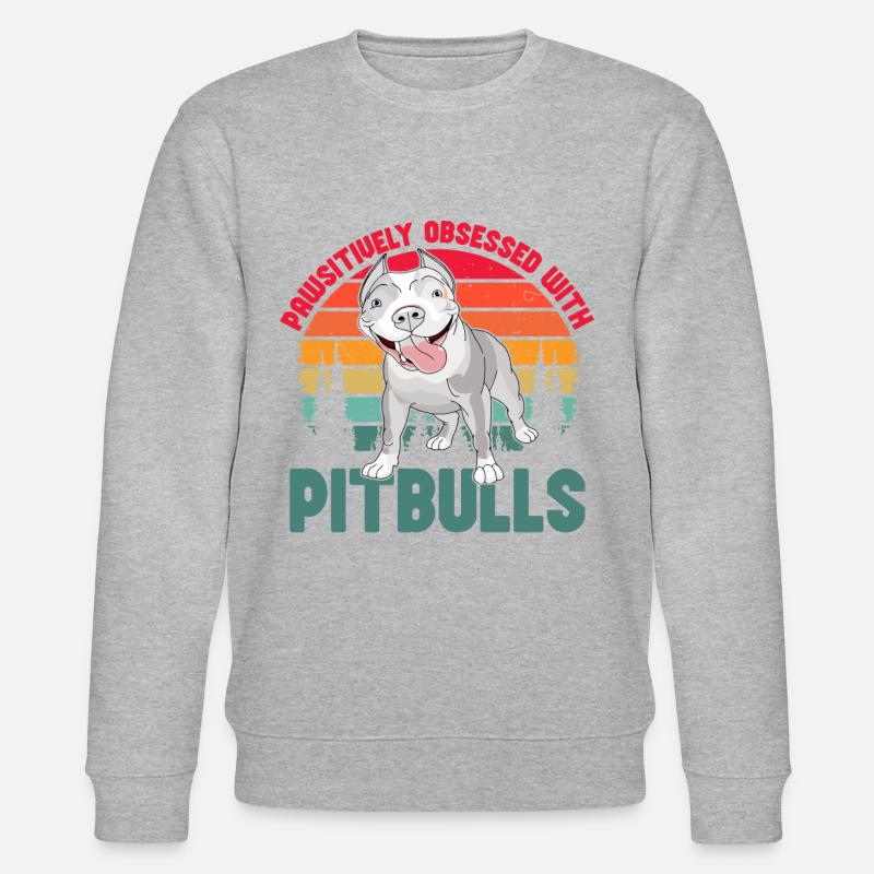 Pawsitivley obsédé par les pitbulls - Sweat bio CHANGER Stanley/Stella Unisexe - gris chiné