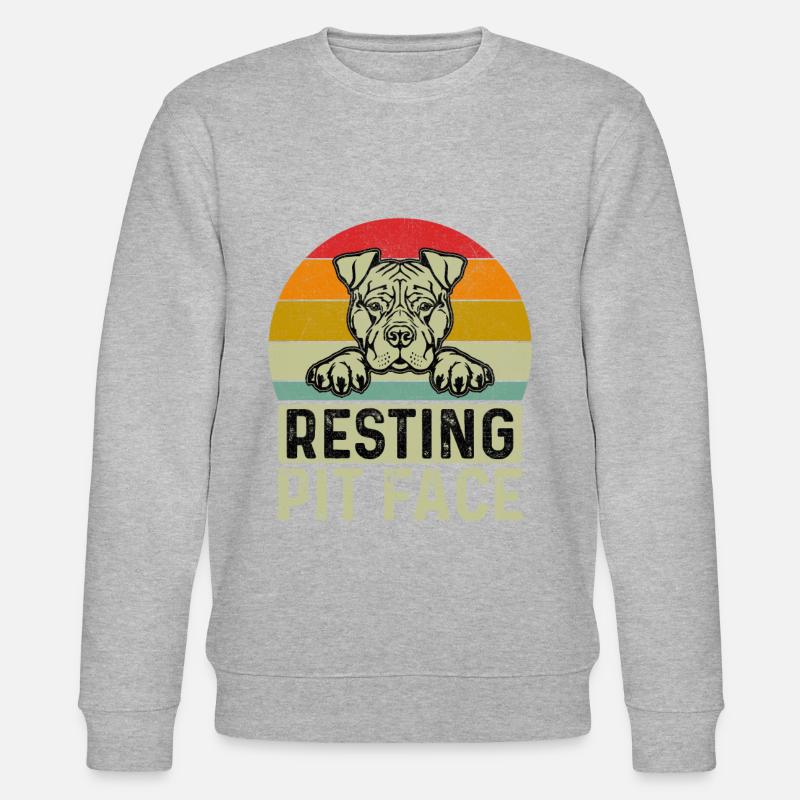 Resting Pit face - Stanley/Stella CHANGER Unisex Organic Sweatshirt - heather grey