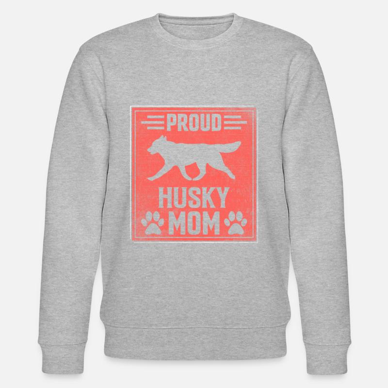 Proud Husky Mom - Stanley/Stella Unisex Bio-Sweatshirt CHANGER  - Grau meliert