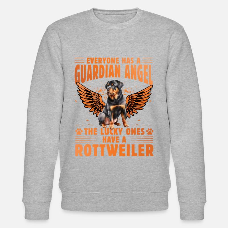 Guardian Angel Rottweiler - Stanley/Stella Unisex Bio-Sweatshirt CHANGER  - Grau meliert