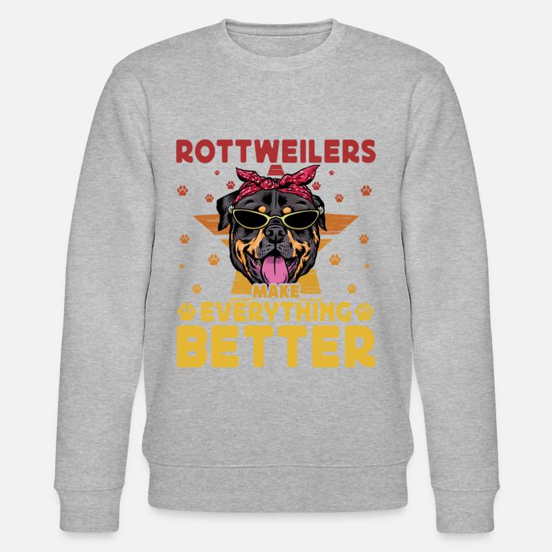 Rottweilers make everything better - Stanley/Stella Unisex Bio-Sweatshirt CHANGER  - Grau meliert
