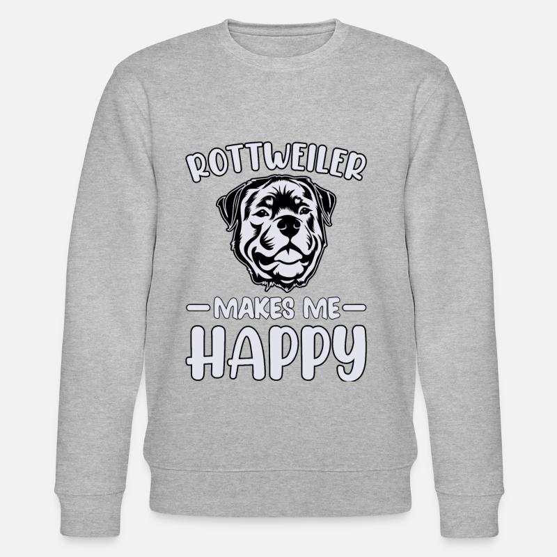 Rottweiler me rend heureux - Sweat bio CHANGER Stanley/Stella Unisexe - gris chiné