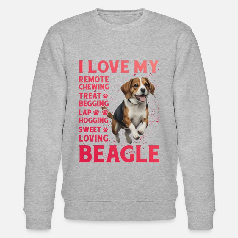 J’aime mon Beagle - Sweat bio CHANGER Stanley/Stella Unisexe - gris chiné