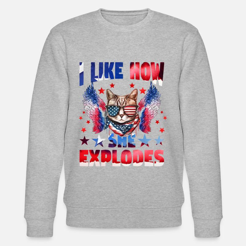 I like how she explodes - Stanley/Stella CHANGER Unisex Organic Sweatshirt - heather grey