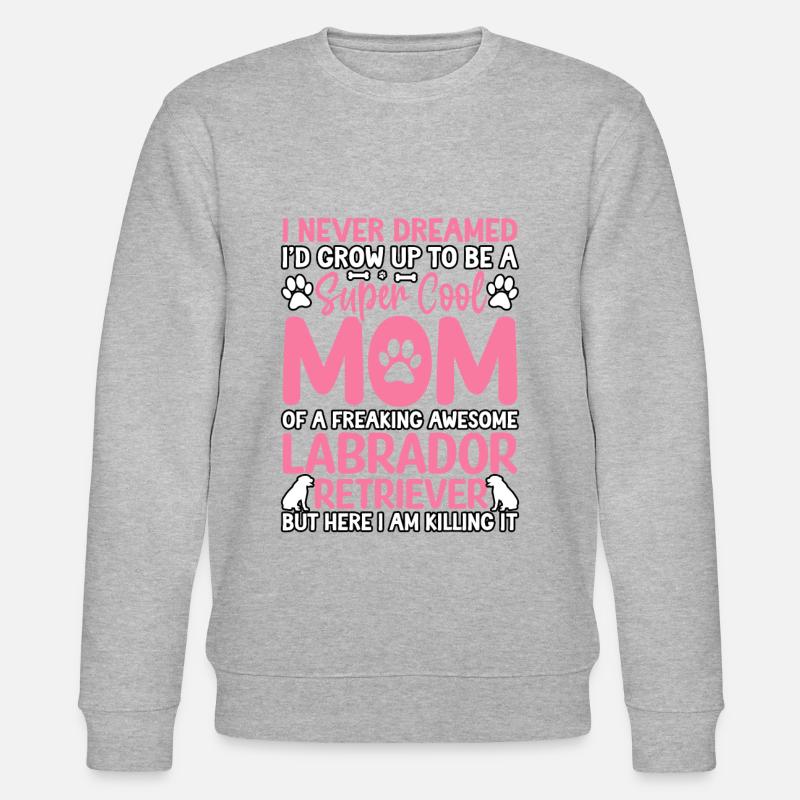 Labrador Mom Lustiger Spruch - Stanley/Stella Unisex Bio-Sweatshirt CHANGER  - Grau meliert