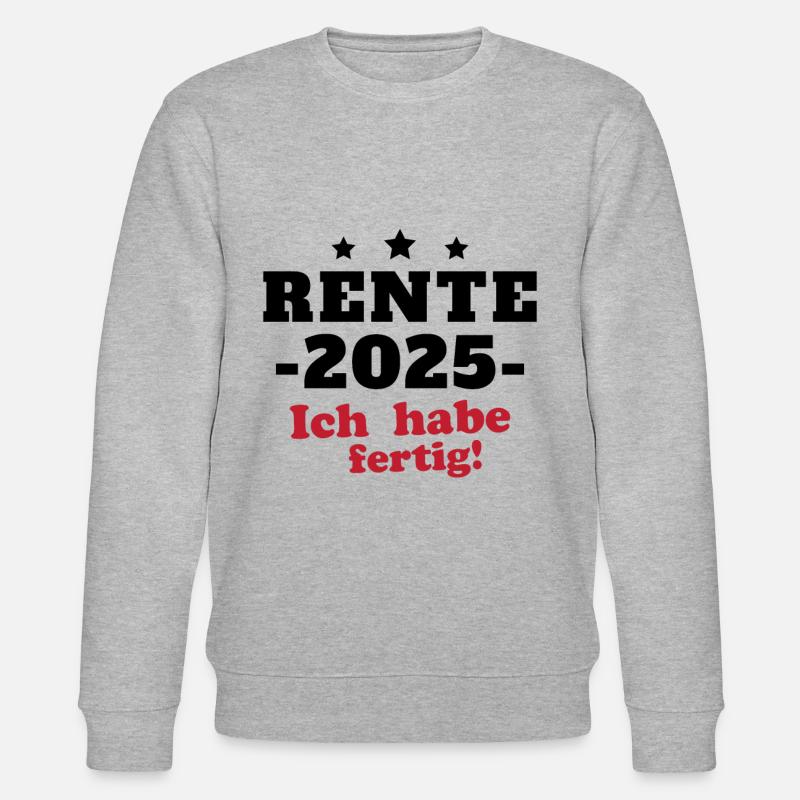 Rentner 2025 Ruhestand Geschenk - Stanley/Stella Unisex Bio-Sweatshirt CHANGER  - Grau meliert