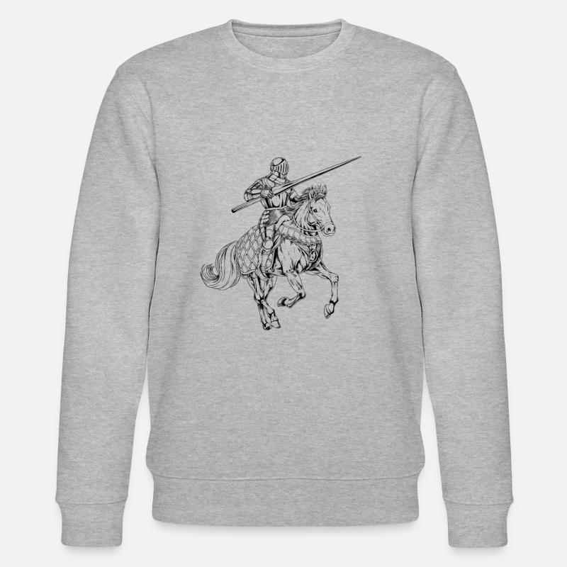 Chevalier médiéval à cheval - Tjosten - Sweat bio CHANGER Stanley/Stella Unisexe - gris chiné