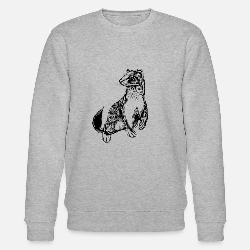 Zeichnung eines Wiesel - Stanley/Stella Unisex Bio-Sweatshirt CHANGER  - Grau meliert