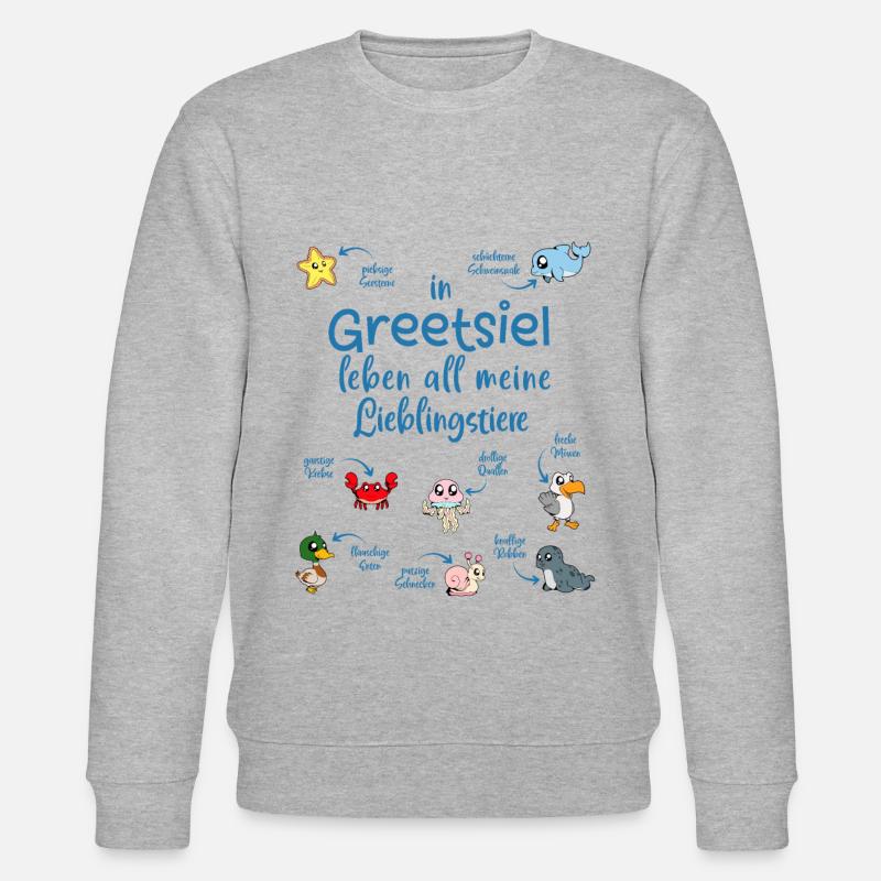 Meine Lieblingstiere in Greetsiel - Stanley/Stella Unisex Bio-Sweatshirt CHANGER - Grau meliert