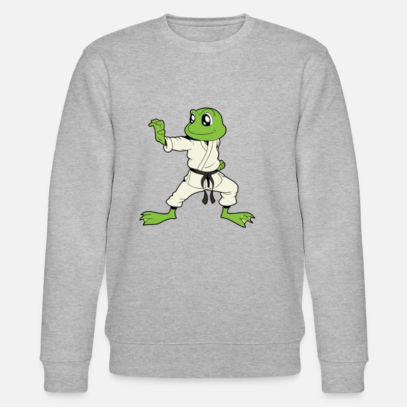 Comic Gecko does karate - Stanley/Stella CHANGER Unisex Organic Sweatshirt - heather grey