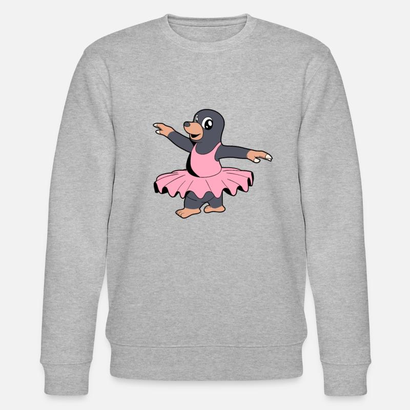 Comic Mole Dances Ballet - Ballerina - Stanley/Stella CHANGER Unisex Organic Sweatshirt - heather grey