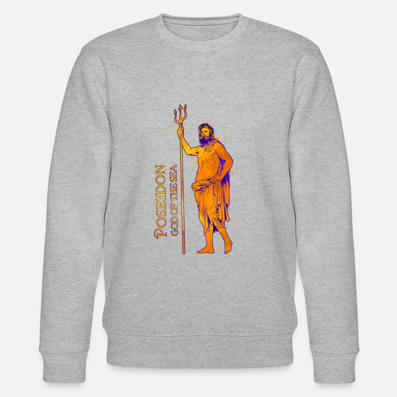 Dieu de la mer - Poséidon - Sweat bio CHANGER Stanley/Stella Unisexe - gris chiné