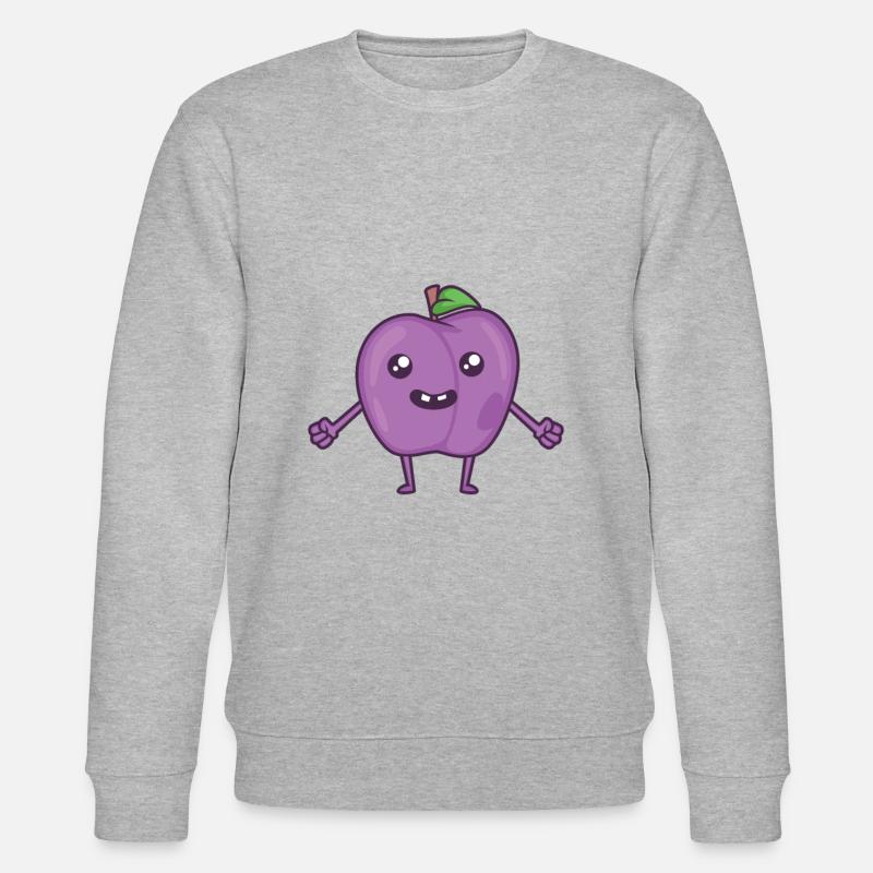 Kawaii Comic Pflaume - Stanley/Stella Unisex Bio-Sweatshirt CHANGER  - Grau meliert