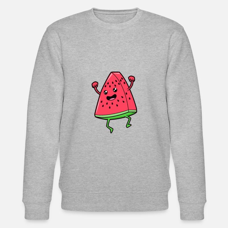 Kawaii Comic Pastèque - Sweat bio CHANGER Stanley/Stella Unisexe - gris chiné