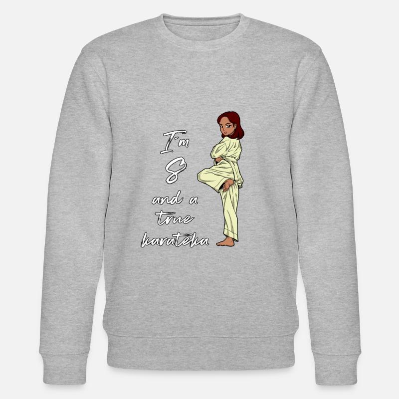 Ich bin 8 - Mädchen Karate - Stanley/Stella Unisex Bio-Sweatshirt CHANGER  - Grau meliert