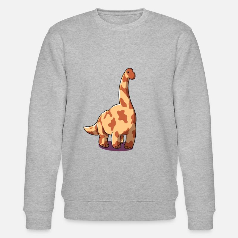 Cartoon Brachiosaurus - Stanley/Stella Unisex Bio-Sweatshirt CHANGER  - Grau meliert
