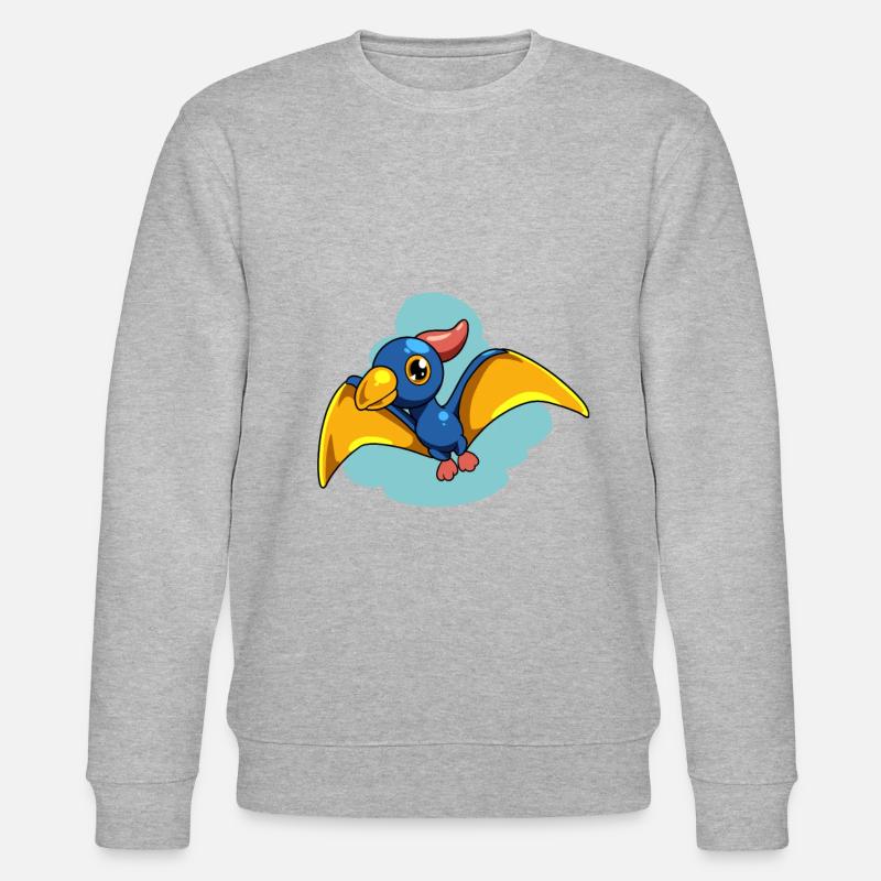 Cartoon Pteranodon - Stanley/Stella Unisex Bio-Sweatshirt CHANGER  - Grau meliert