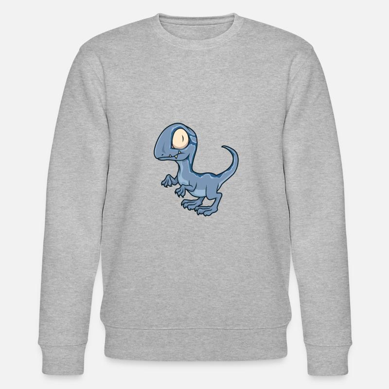 Kawaii Velociraptor - Stanley/Stella Unisex Bio-Sweatshirt CHANGER  - Grau meliert