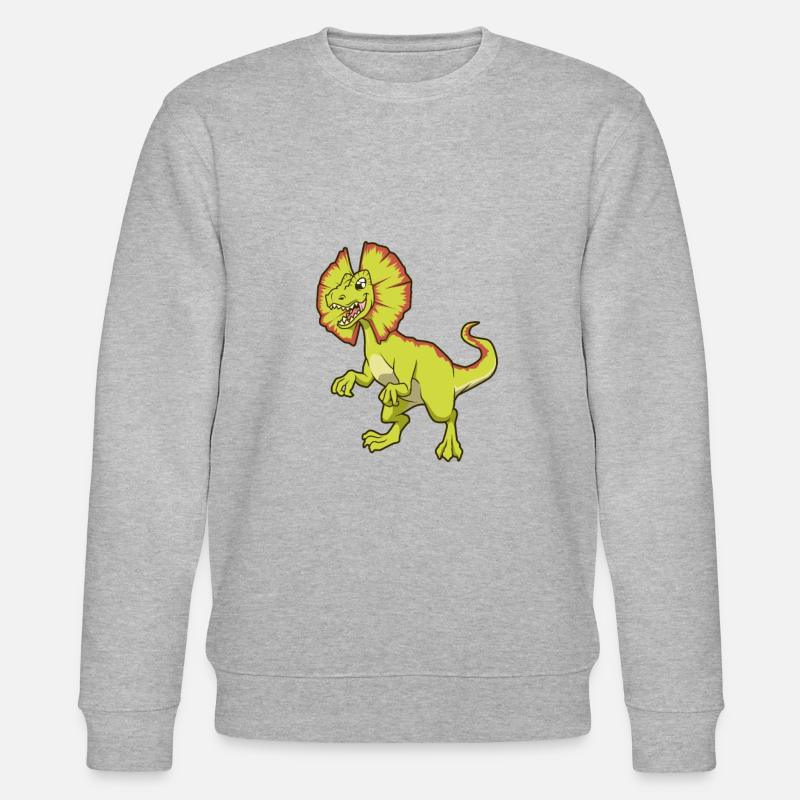 Kawaii Dilophosaurus - Stanley/Stella Unisex Bio-Sweatshirt CHANGER  - Grau meliert
