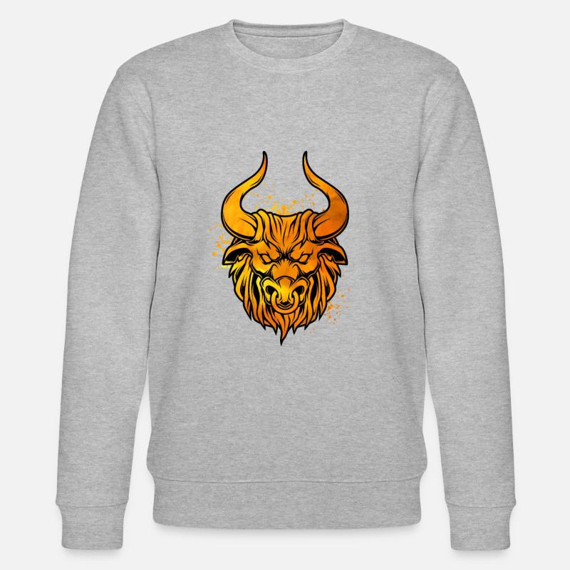 Kopf des Minotaurus - Stanley/Stella Unisex Bio-Sweatshirt CHANGER - Grau meliert