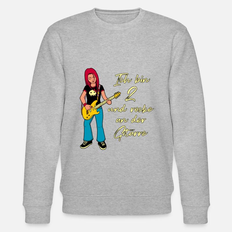 Ich bin 2 - Mädchen Gitarrist - Stanley/Stella Unisex Bio-Sweatshirt CHANGER  - Grau meliert