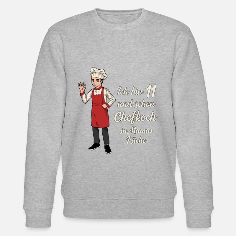 Ich bin 11 - Jungen Koch - Stanley/Stella Unisex Bio-Sweatshirt CHANGER  - Grau meliert