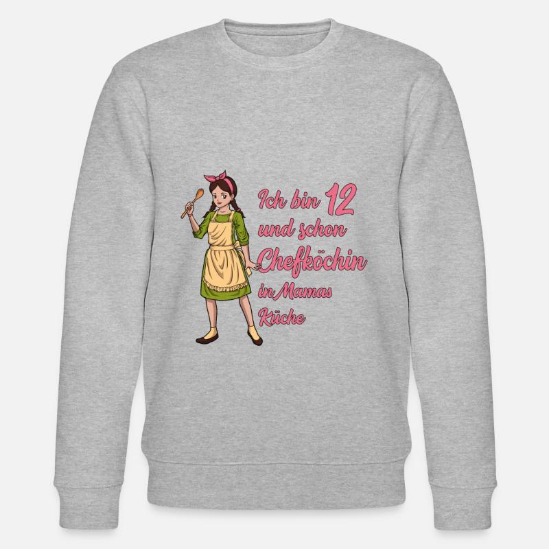 Ich bin 12 - Mädchen Koch - Stanley/Stella Unisex Bio-Sweatshirt CHANGER  - Grau meliert