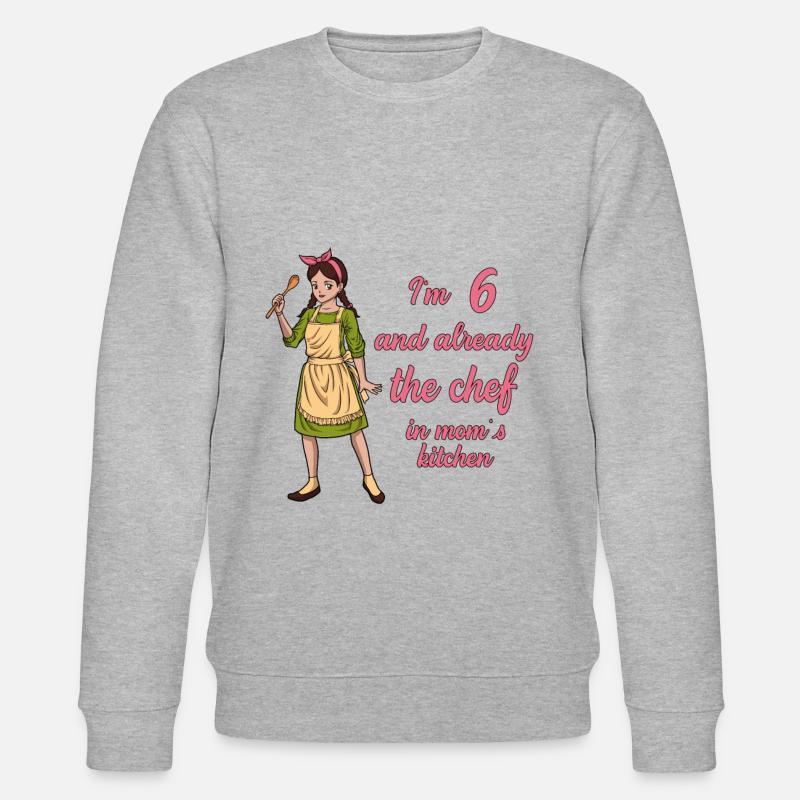 Ich bin 6 - Mädchen Koch - Stanley/Stella Unisex Bio-Sweatshirt CHANGER  - Grau meliert
