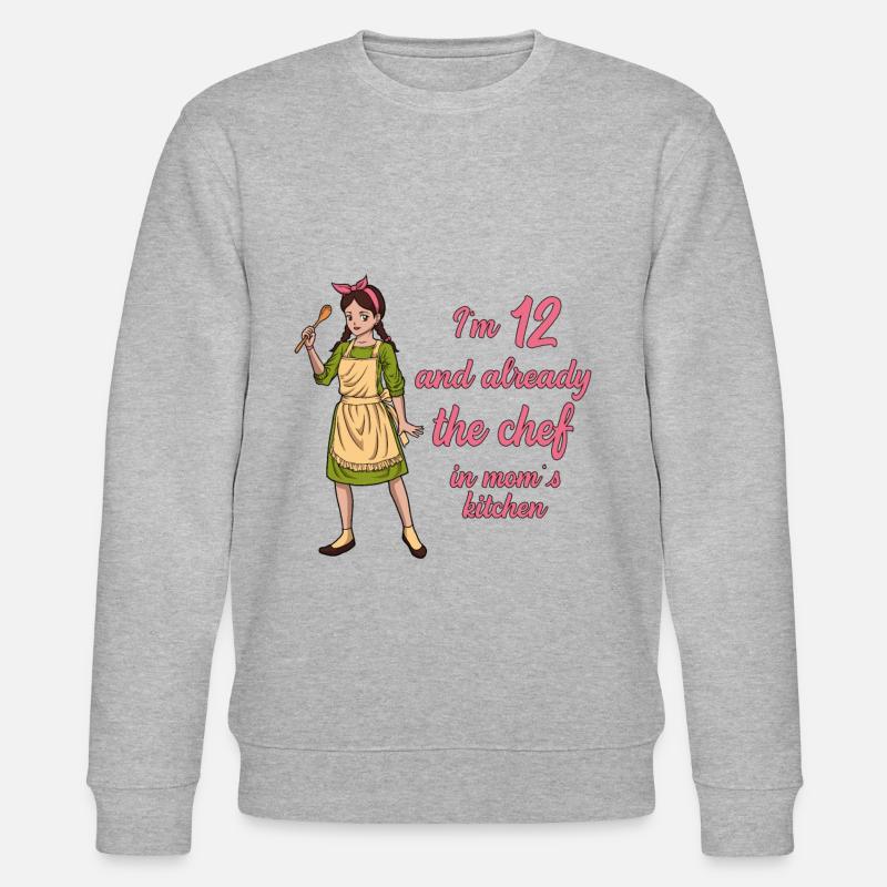 Ich bin 12 - Mädchen Koch - Stanley/Stella Unisex Bio-Sweatshirt CHANGER  - Grau meliert