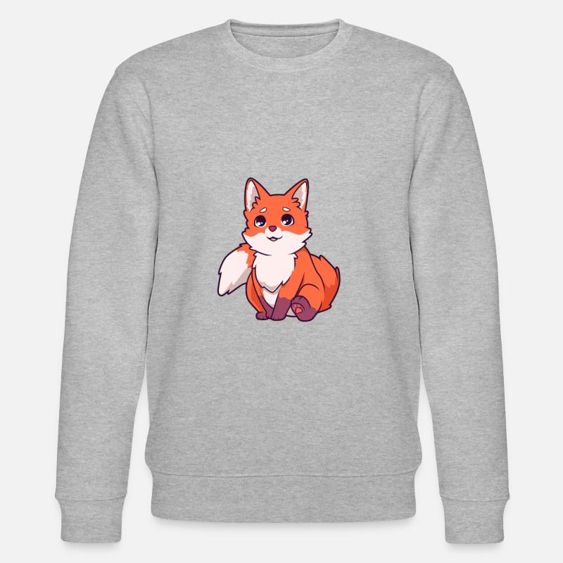 Kawaii Rotfuchs - Stanley/Stella Unisex Bio-Sweatshirt CHANGER  - Grau meliert
