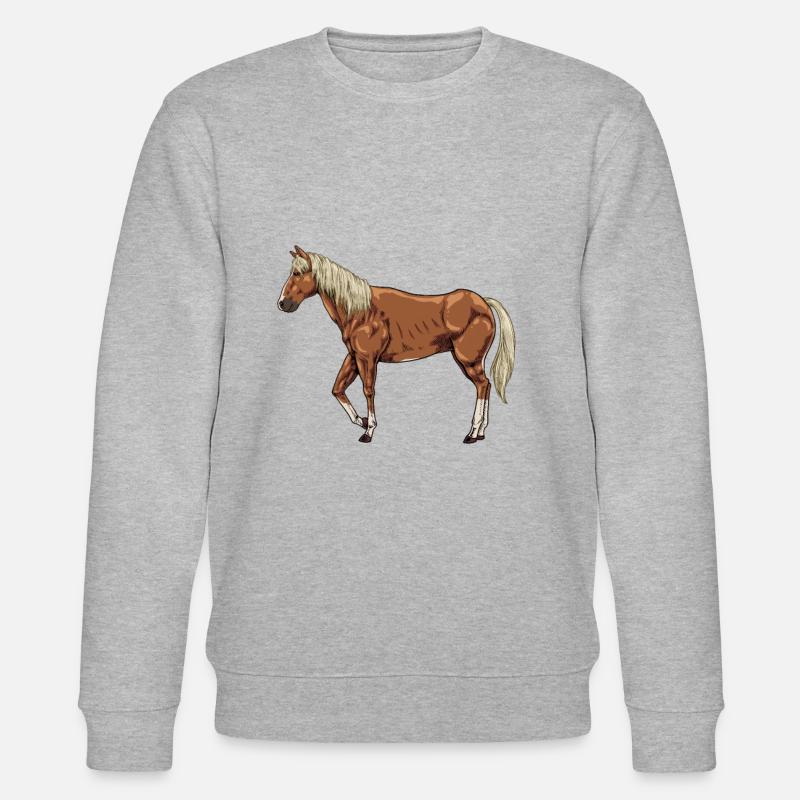 Zeichnung eines Haflinger - Stanley/Stella Unisex Bio-Sweatshirt CHANGER - Grau meliert