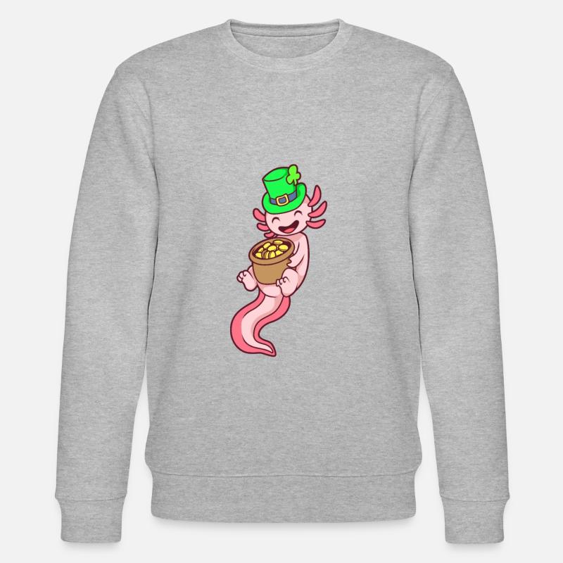 Axolotl Leprechaun - St Patrick’s Axolotl - Sweat bio CHANGER Stanley/Stella Unisexe - gris chiné