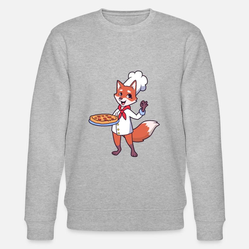 Fuchs ist Pizzabäcker - Stanley/Stella Unisex Bio-Sweatshirt CHANGER  - Grau meliert
