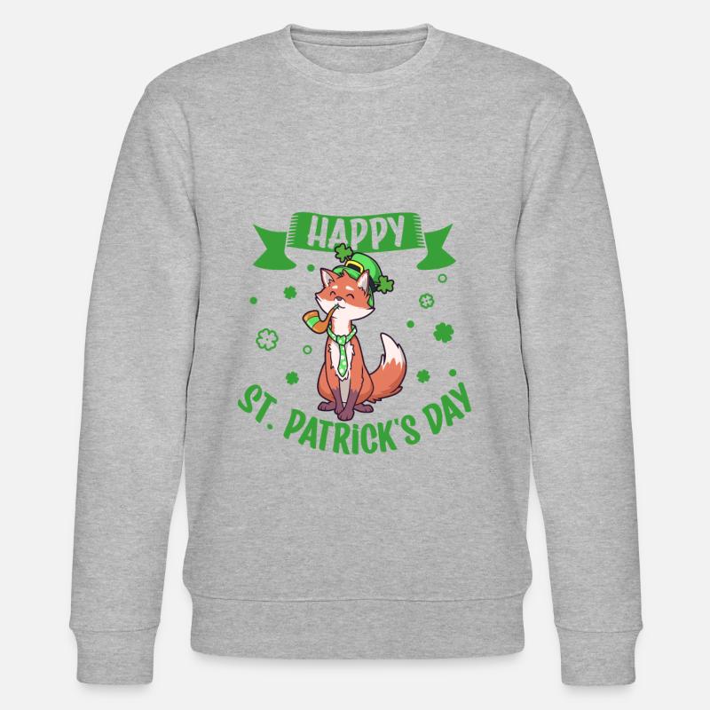 St Patrick’s Fox - Bonne Saint-Patrick - Sweat bio CHANGER Stanley/Stella Unisexe - gris chiné