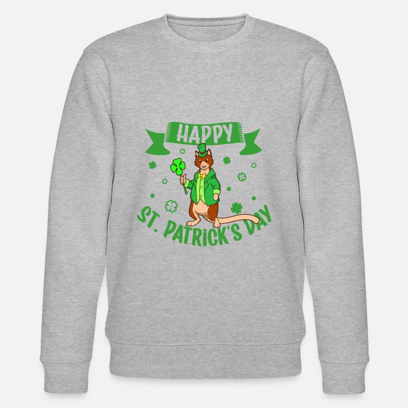 St Patrick’s Kangaroo - Bonne Saint-Patrick - Sweat bio CHANGER Stanley/Stella Unisexe - gris chiné