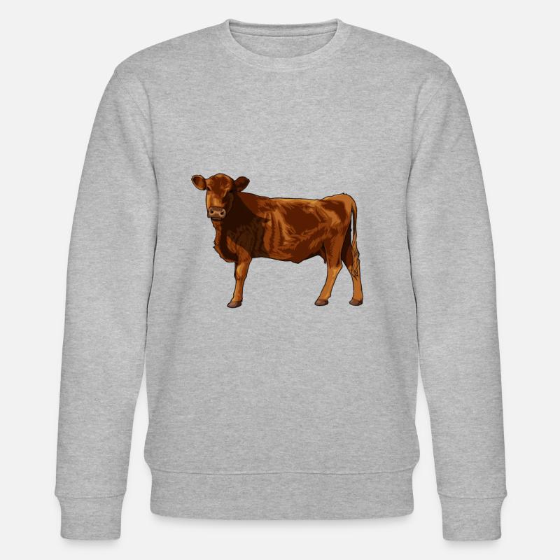 Dessin d’un Angus rouge - Sweat bio CHANGER Stanley/Stella Unisexe - gris chiné