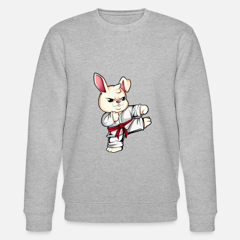 Comic Rabbit Does Karate - Stanley/Stella CHANGER Unisex Organic Sweatshirt - heather grey