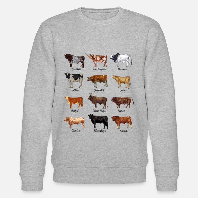 Dessins de vaches - races bovines - Sweat bio CHANGER Stanley/Stella Unisexe - gris chiné