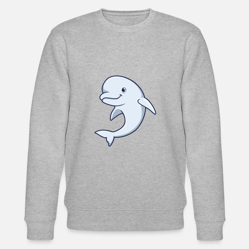 Kawaii Wal - Beluga - Stanley/Stella Unisex Bio-Sweatshirt CHANGER - Grau meliert