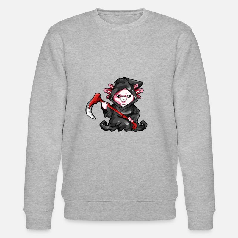 Axolotl Sensenmann - Stanley/Stella Unisex Bio-Sweatshirt CHANGER  - Grau meliert