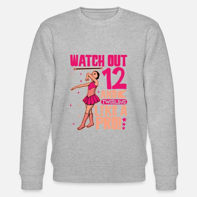 Ich bin 12 - Mädchen Twirling - Stanley/Stella Unisex Bio-Sweatshirt CHANGER  - Grau meliert