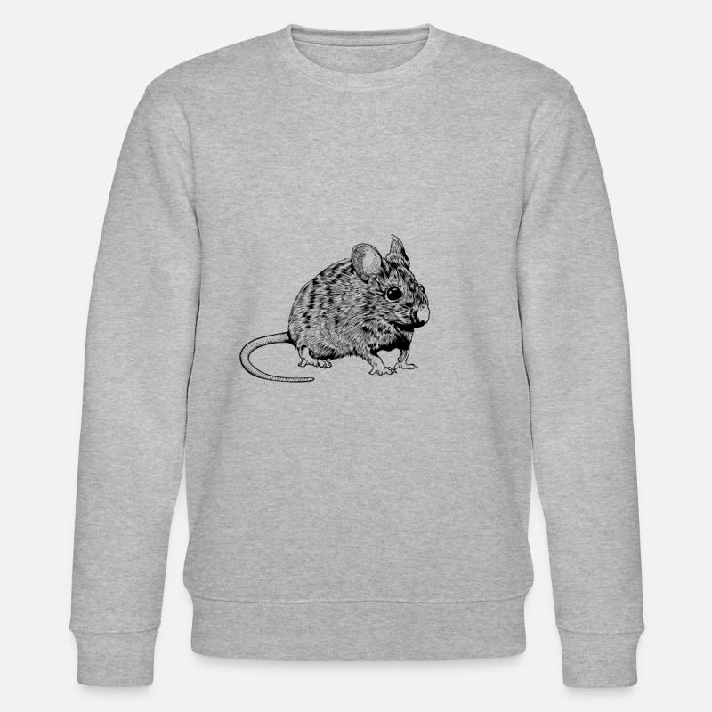 Strichzeichnung - Maus - Stanley/Stella Unisex Bio-Sweatshirt CHANGER  - Grau meliert