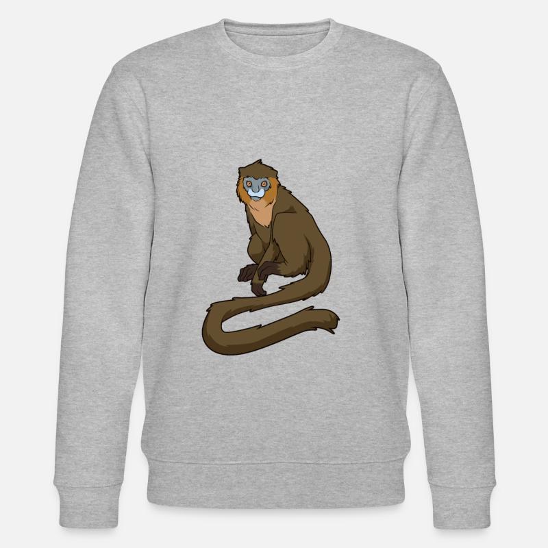 Singe kawaii à bouche bleue - Sweat bio CHANGER Stanley/Stella Unisexe - gris chiné