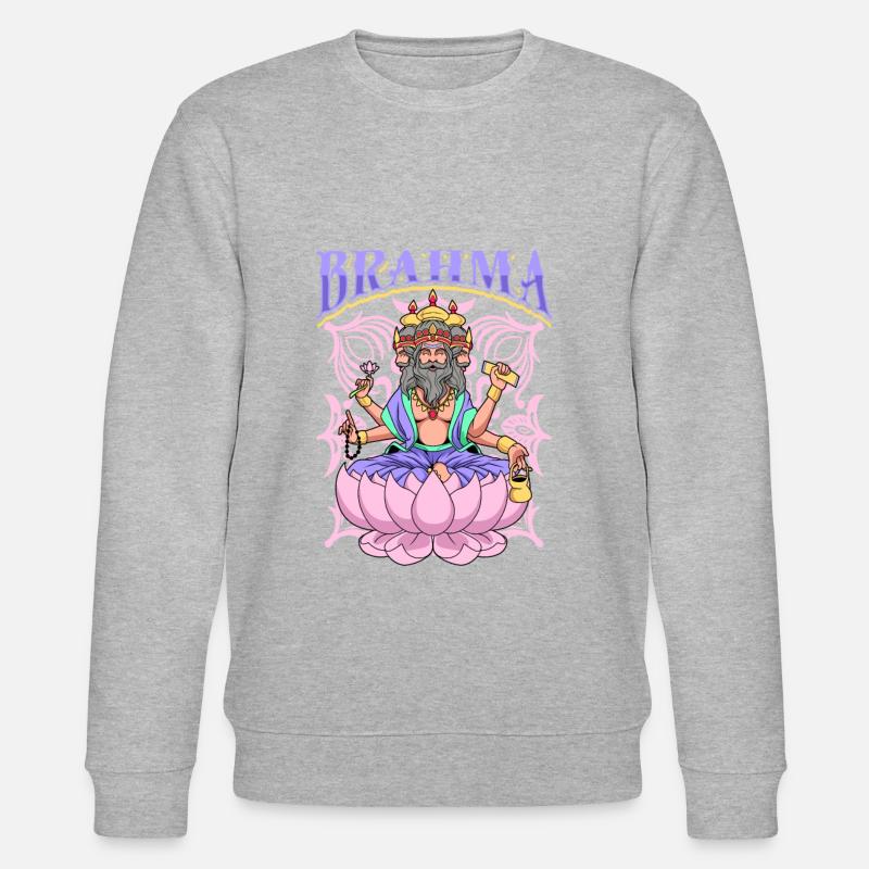 Hindu Gott - Brahma - Stanley/Stella Unisex Bio-Sweatshirt CHANGER  - Grau meliert