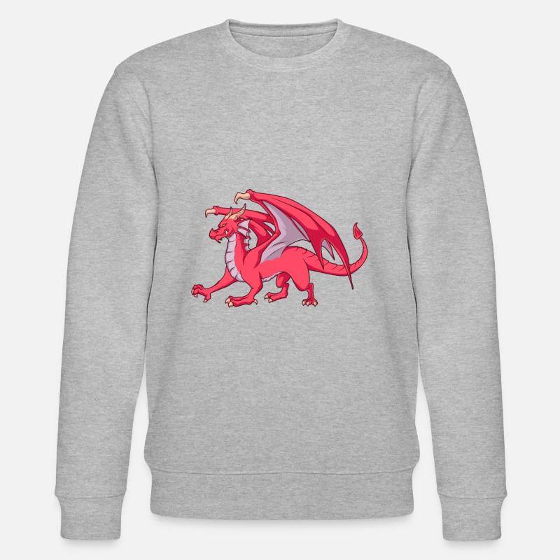 Roter Drache - Stanley/Stella Unisex Bio-Sweatshirt CHANGER  - Grau meliert