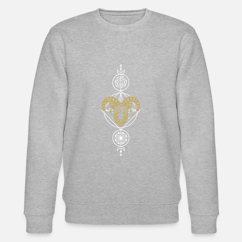 Widder Geometrisch - Stanley/Stella Unisex Bio-Sweatshirt CHANGER  - Grau meliert